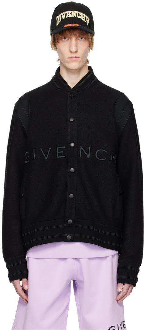 givenchy mixed-media bomber jacket black multi|Multi.